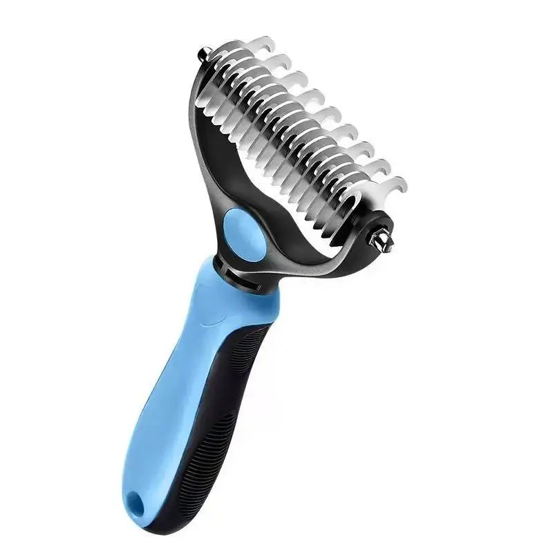 🏆 Dual-Sided Pet Dematting Rake & Undercoat Comb | Pain-Free Grooming Tool for Long-Haired Dogs & Cats ✨