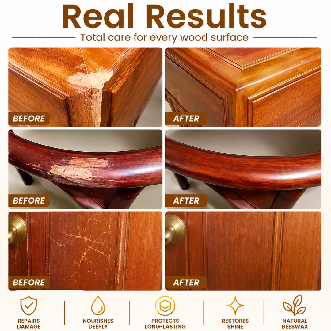 🏆AEXZR® Wood Polishing Beeswax— 60-Second Wood Scratch Eraser | Advanced Nano-Fiber Polish & Floor Repair Liquid