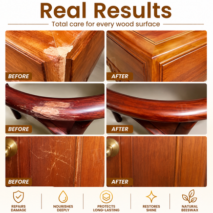 🏆AEXZR® Wood Polishing Beeswax— 60-Second Wood Scratch Eraser | Advanced Nano-Fiber Polish & Floor Repair Liquid