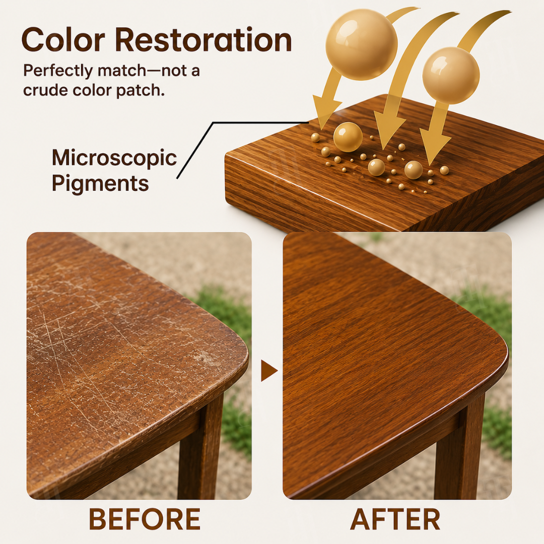 🏆AEXZR® Wood Polishing Beeswax— 60-Second Wood Scratch Eraser | Advanced Nano-Fiber Polish & Floor Repair Liquid