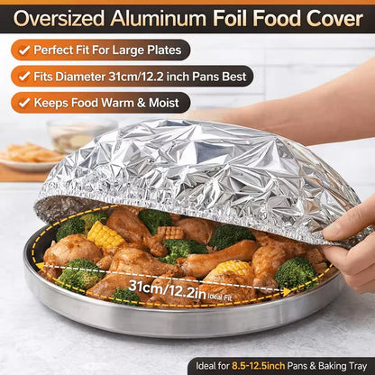 🌟Reusable Aluminum Foil Food Cover (40 Pack)-Lock in Freshness & Heat Instantly | Eco-Friendly Kitchen Essential