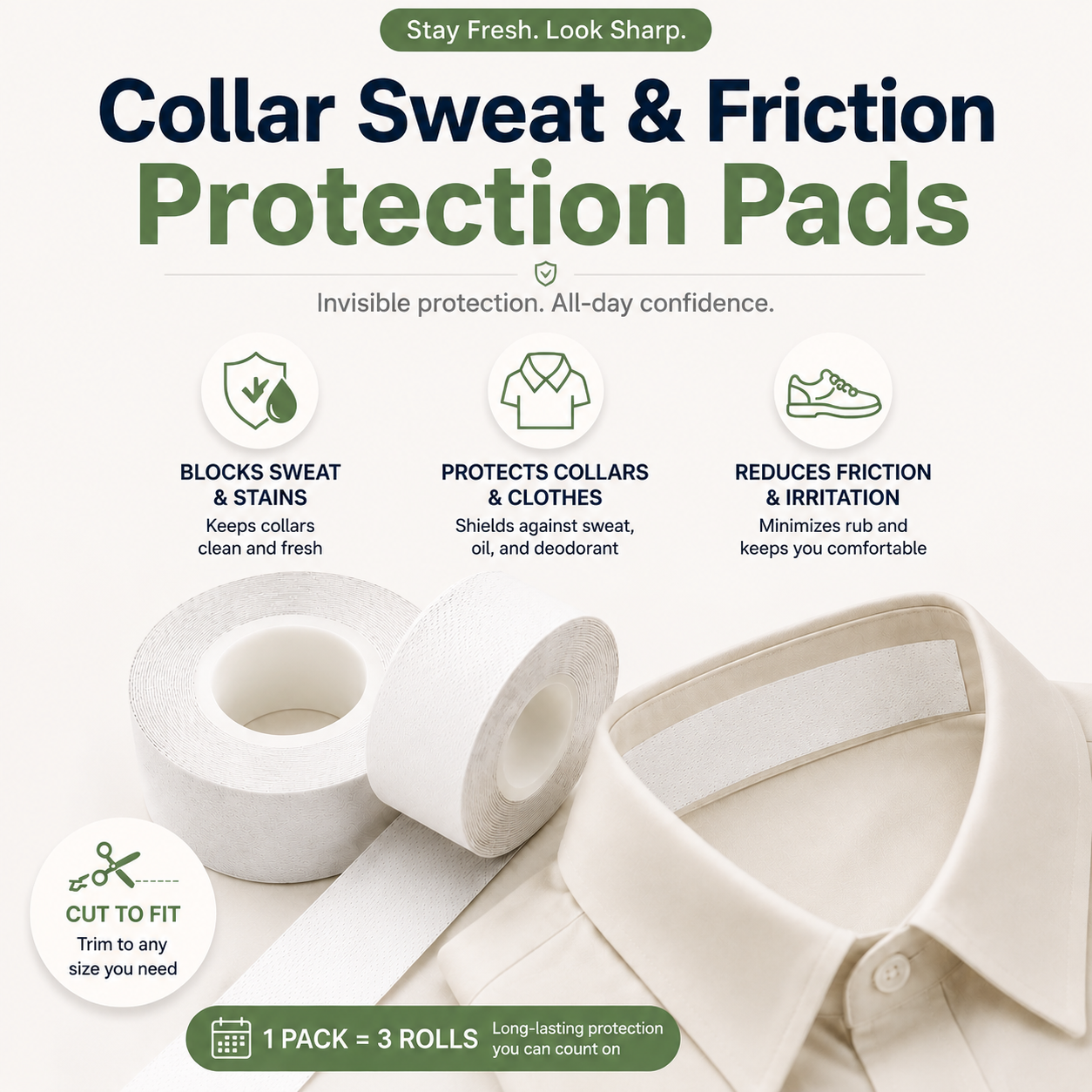 👔Collar Sweat & Friction Protection Pads