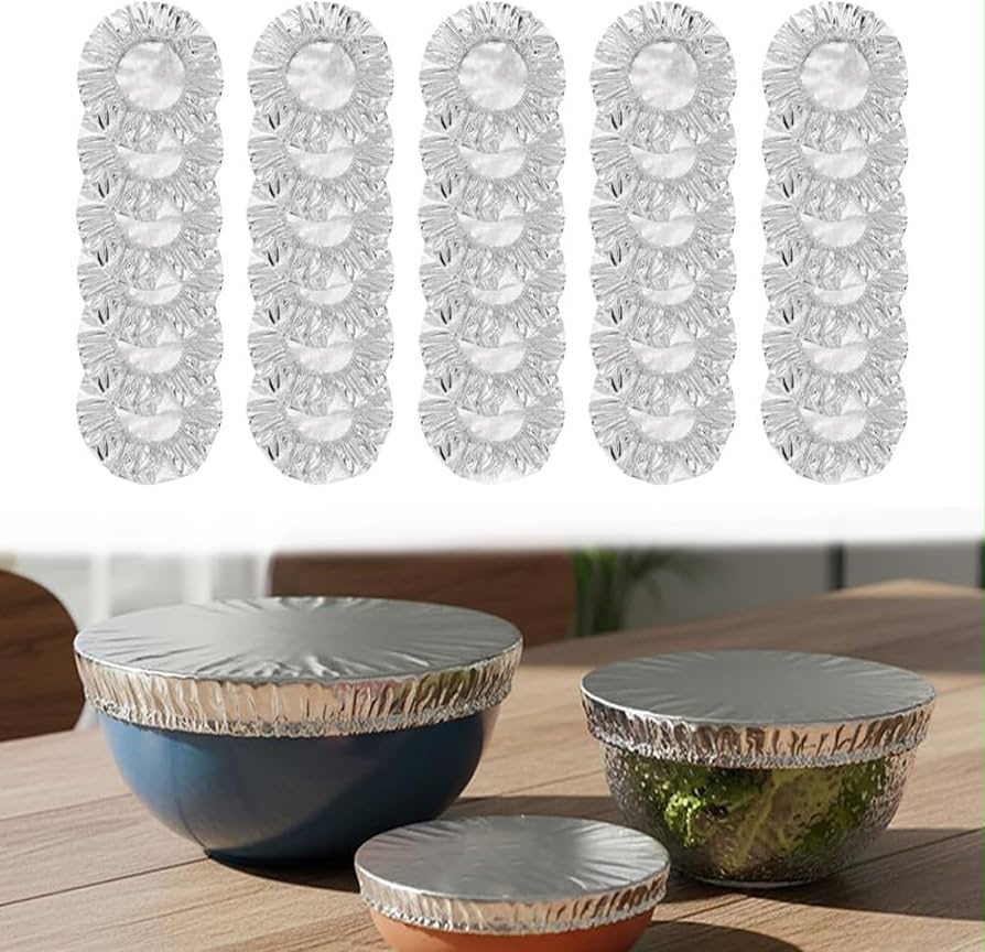 🌟Reusable Aluminum Foil Food Cover (40 Pack)-Lock in Freshness & Heat Instantly | Eco-Friendly Kitchen Essential