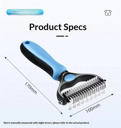 🏆 Dual-Sided Pet Dematting Rake & Undercoat Comb | Pain-Free Grooming Tool for Long-Haired Dogs & Cats ✨