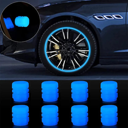 ✨ Universal Luminous Tire Valve Caps —Glow-in-the-Dark Neon Wheel Covers for Cars & Bikes 🚗