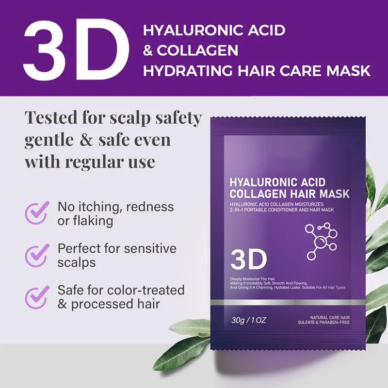 🔥Last Day Sale 50% OFF🔥3D Hyaluronic Acid & Collagen Hair Mask