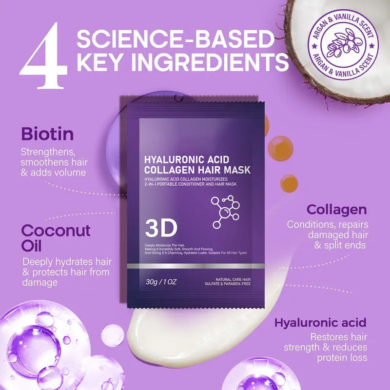 🔥Last Day Sale 50% OFF🔥3D Hyaluronic Acid & Collagen Hair Mask