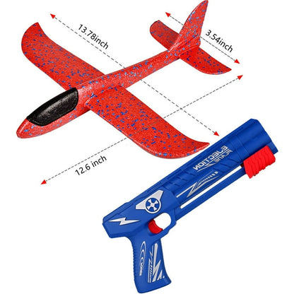 🏆 Ultimate LED Foam Airplane Launcher Toy | Up to 49Ft Flight, Safe & Screen-Free Outdoor Fun for Kids