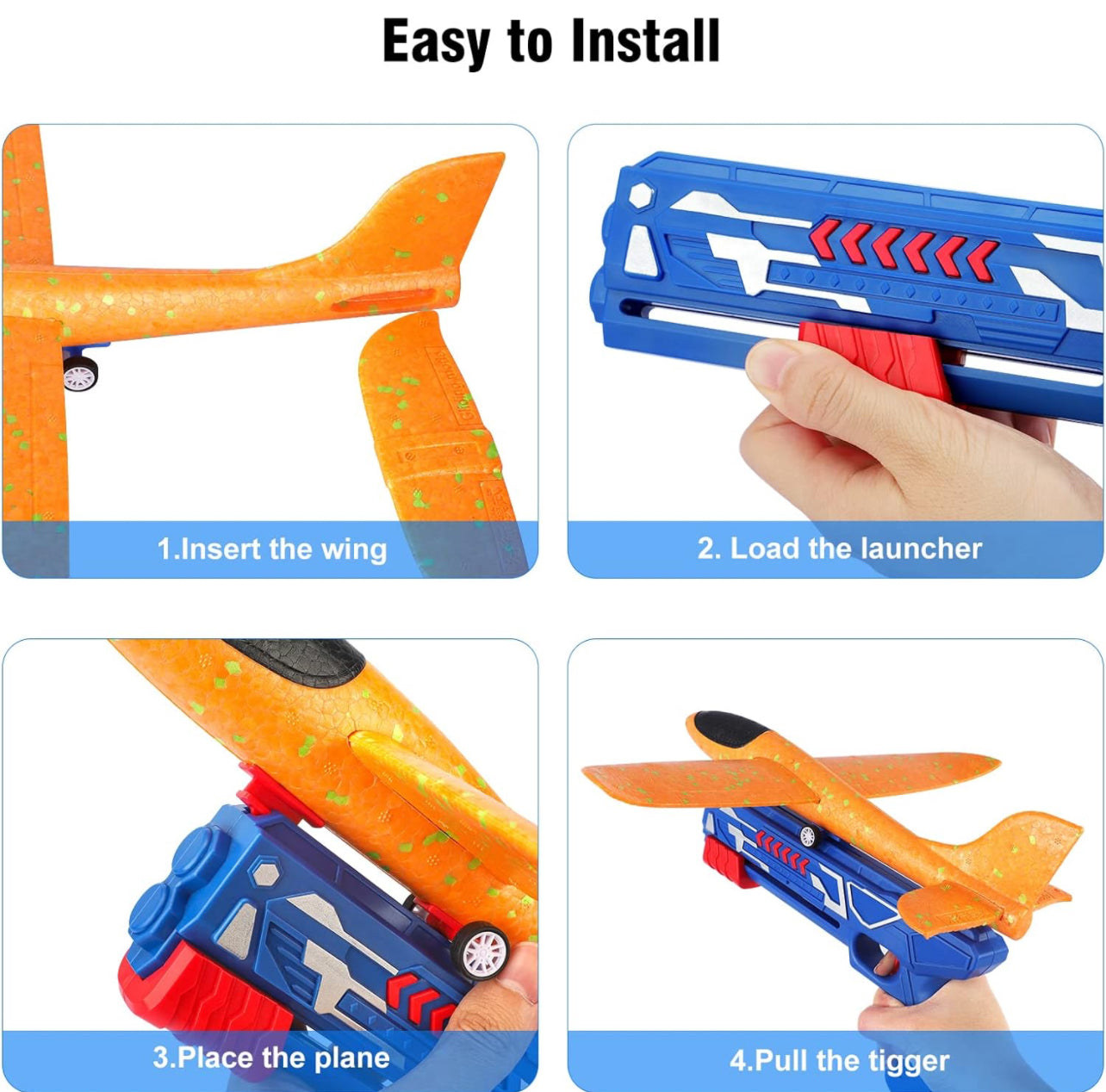 🏆 Ultimate LED Foam Airplane Launcher Toy | Up to 49Ft Flight, Safe & Screen-Free Outdoor Fun for Kids