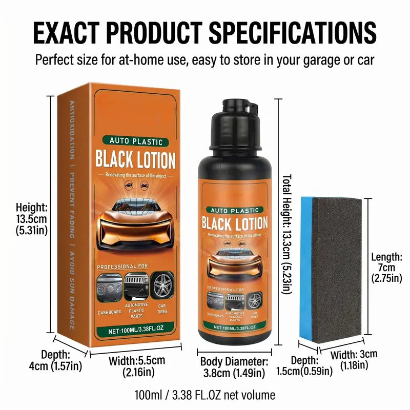 🚗 Plastic Restorer for Cars – Removes Oxidation, Dirt & Wax Residue, Dye Infused Waterproof Plastic Restorer, Cars Care Product - Perfect for Faded Bumpers, Trim & Vinyl on Jeeps, Truck Beds, Avalanches & ATV