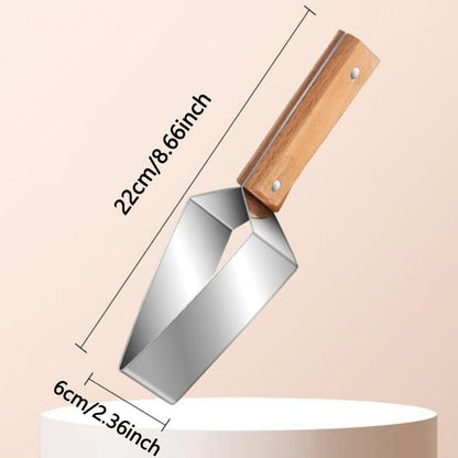 🍉 Tri-Blade Watermelon Slicer with Wood Handle -Cut & Lift in One Motion, Triangular Wedges, 304 Stainless Steel