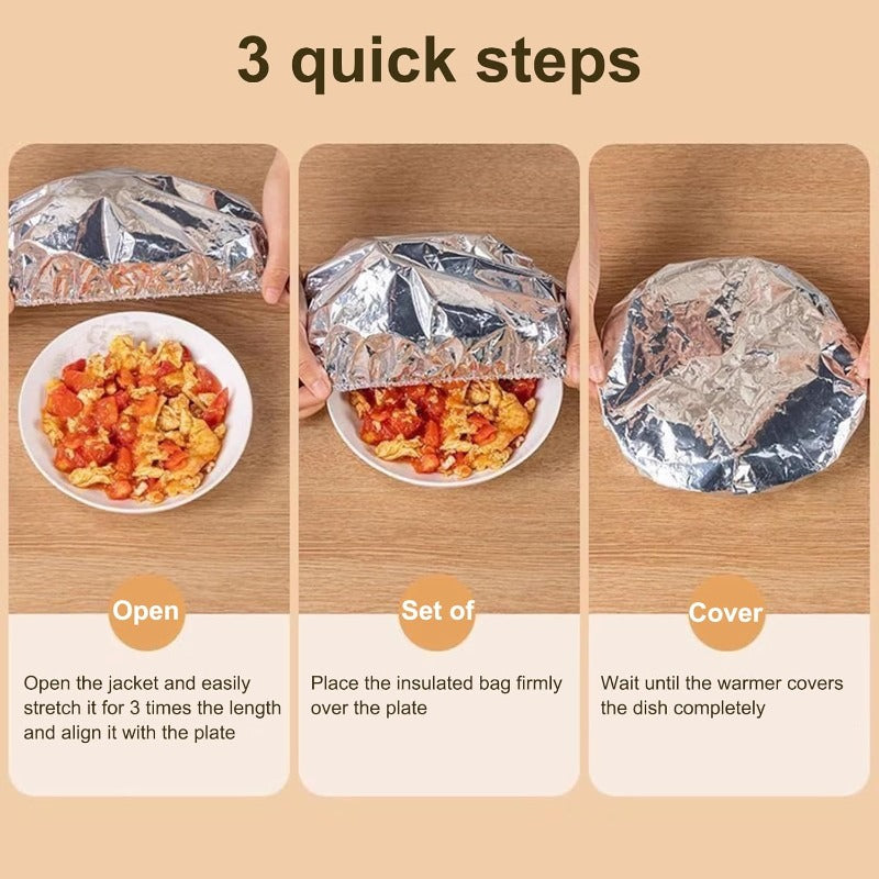 🏆 Keep Meals Piping Hot! Premium Insulated Foil Food Covers | Reusable & Universal Stretch Fit ✨