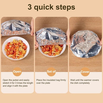 🏆 Keep Meals Piping Hot! Premium Insulated Foil Food Covers | Reusable & Universal Stretch Fit ✨