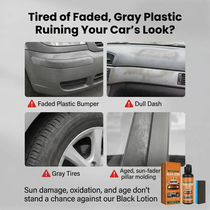 🚗 Plastic Restorer for Cars – Removes Oxidation, Dirt & Wax Residue, Dye Infused Waterproof Plastic Restorer, Cars Care Product - Perfect for Faded Bumpers, Trim & Vinyl on Jeeps, Truck Beds, Avalanches & ATV