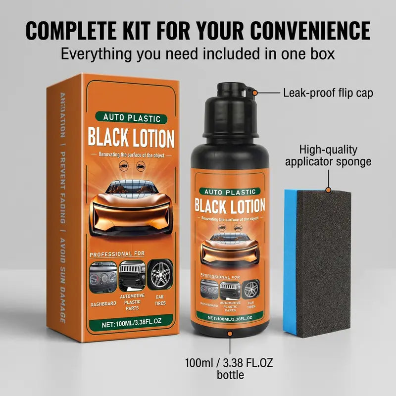🚗 Plastic Restorer for Cars – Removes Oxidation, Dirt & Wax Residue, Dye Infused Waterproof Plastic Restorer, Cars Care Product - Perfect for Faded Bumpers, Trim & Vinyl on Jeeps, Truck Beds, Avalanches & ATV