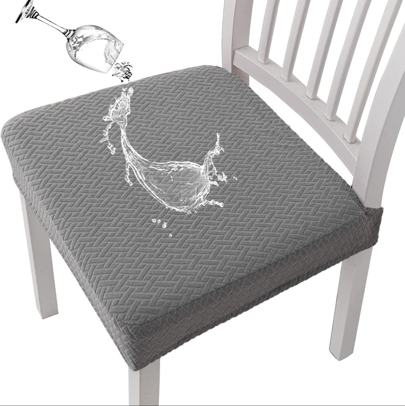 👜🪑 Waterproof Jacquard Chair Covers — ✨Stretchy, Durable & Non-Slip Seat Protectors for Dining Room, Pets & Kids! 🌟
