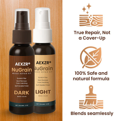 🌿 AEXZR® NuGrain Wood Repair Kit — Scratches Gone in 60 Seconds, Nano-Wood Fiber Fill, Zero-VOC Safe Formula