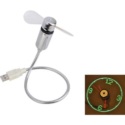 🔥2026 Hot Sale 50% OFF🔥USB Fan with LED Clock Lighting