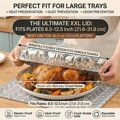 🌟Reusable Aluminum Foil Food Cover (40 Pack)-Lock in Freshness & Heat Instantly | Eco-Friendly Kitchen Essential