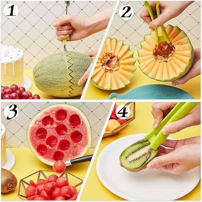 🏆Master Fruit Prep | Space-Saving 4-in-1 Stainless Steel Carver