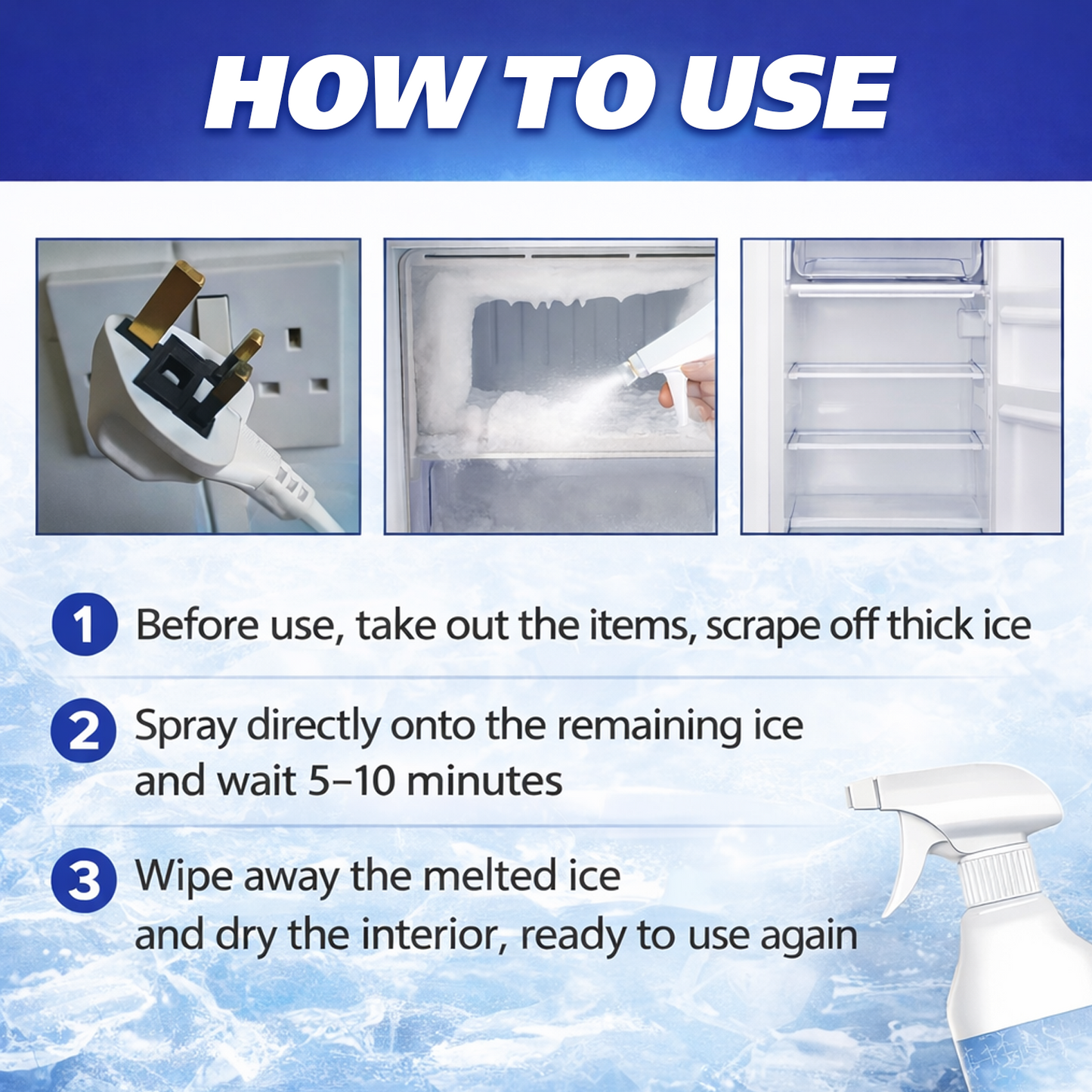 🧊Defrosting Spray for Fridge & Freezer 🔥 Last Day 60% OFF | Instant Ice Removal, Anti-Frost Formula