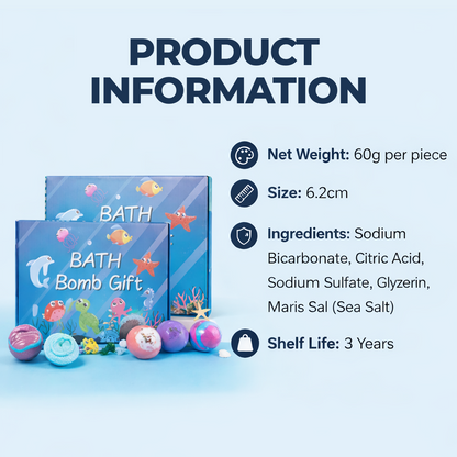 🎁 6-Piece Kids Surprise Bath Bomb Set – Toy Inside Every Bath | Last Day 60% OFF 🌈🔥