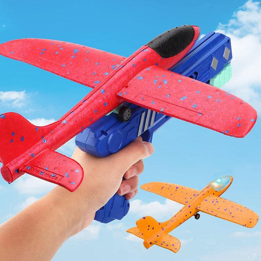 🏆 Ultimate LED Foam Airplane Launcher Toy | Up to 49Ft Flight, Safe & Screen-Free Outdoor Fun for Kids