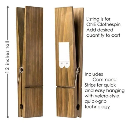 Modern Wall-Mounted Wooden Towel Clip Holder