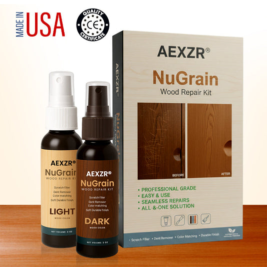 ⚡🪵 AEXZR® NuGrain Wood Repair Kit — Scratches Gone in 60 Seconds, Nano-Wood Fiber Fill, Zero-VOC Safe Formula