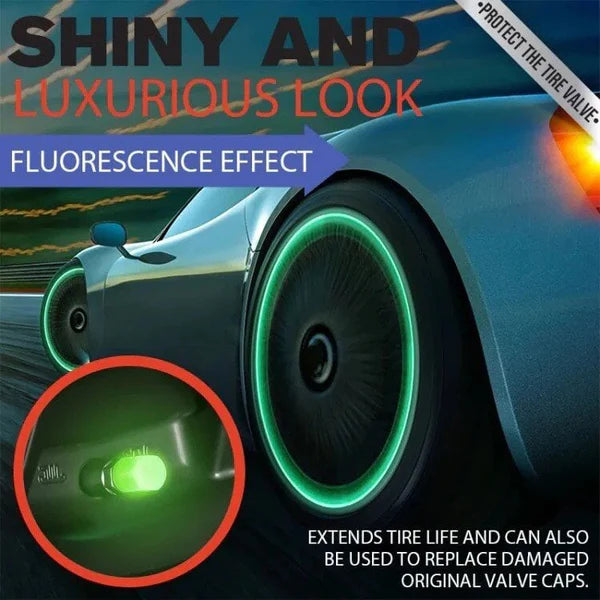 ✨ Universal Luminous Tire Valve Caps —Glow-in-the-Dark Neon Wheel Covers for Cars & Bikes 🚗