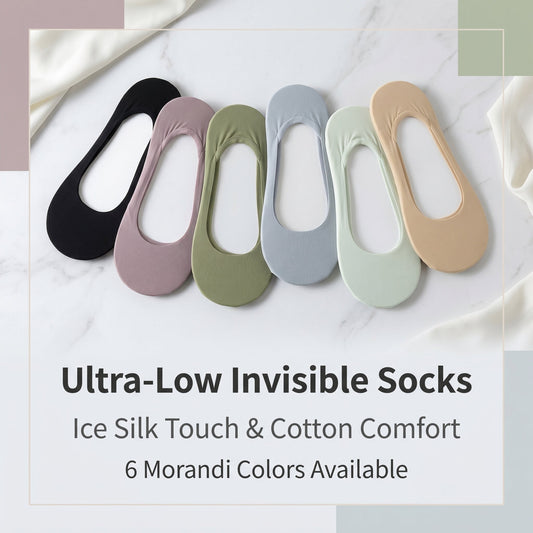 ✨50%off 🧦Cushioned No-Show Socks for Women | Non-Slip Ice Silk Invisible Boat Socks with Double Sponge Footpads