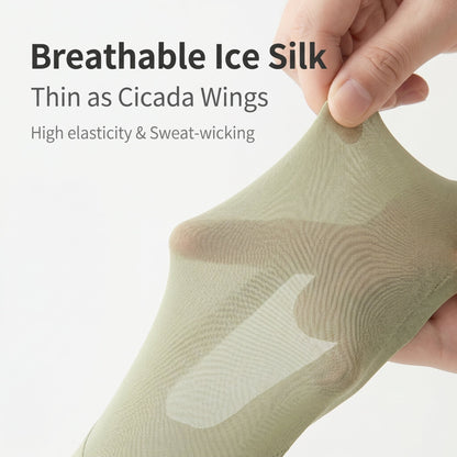 ✨50%off 🧦Cushioned No-Show Socks for Women | Non-Slip Ice Silk Invisible Boat Socks with Double Sponge Footpads