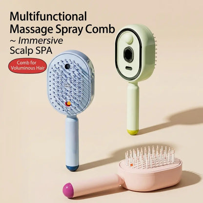 ✨ ✨ 1-Click Self-Cleaning Detangling Hair Brush wit✨ 1-Click Self-Cleaning Detangling Hair Brush with Hydrating Mist | Frizz Control & Scalp Massage 💆‍♀️