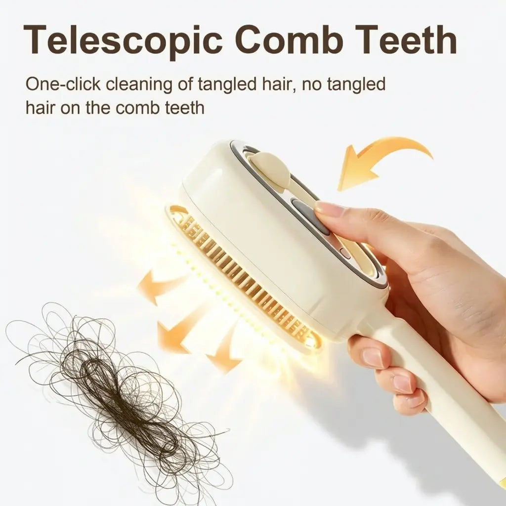 ✨ ✨ 1-Click Self-Cleaning Detangling Hair Brush wit✨ 1-Click Self-Cleaning Detangling Hair Brush with Hydrating Mist | Frizz Control & Scalp Massage 💆‍♀️