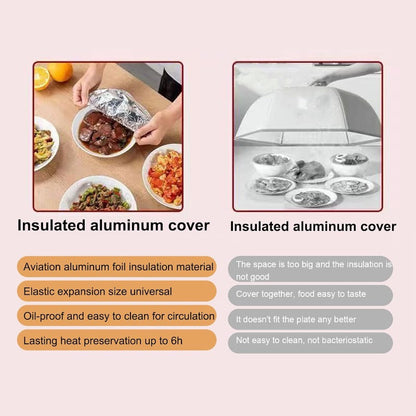 🏆 Keep Meals Piping Hot! Premium Insulated Foil Food Covers | Reusable & Universal Stretch Fit ✨