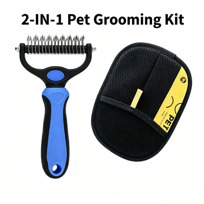 🏆 Dual-Sided Pet Dematting Rake & Undercoat Comb | Pain-Free Grooming Tool for Long-Haired Dogs & Cats ✨