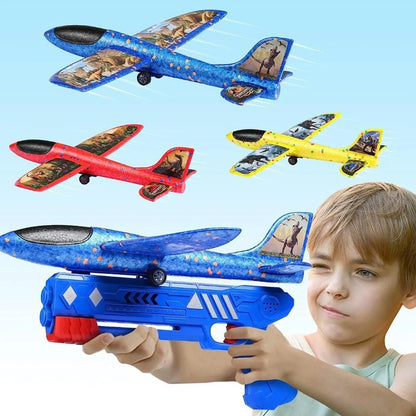🏆 Ultimate LED Foam Airplane Launcher Toy | Up to 49Ft Flight, Safe & Screen-Free Outdoor Fun for Kids