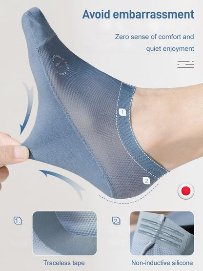 🥳2026 HOT SALE🥳💞50K+ SOLD!✨ 💝 Ice Silk No-Show Socks – Stay Put All Day Long 👣✨【Flash Sale】