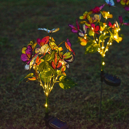 🦋Solar Butterfly Flower Lawn Light | Outdoor Courtyard Ground Plug Decorative Light | Villa Garden Landscape Waterproof Light | Automatic Lighting at Sunset