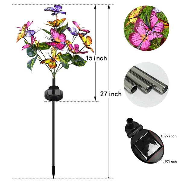 🦋Solar Butterfly Flower Lawn Light | Outdoor Courtyard Ground Plug Decorative Light | Villa Garden Landscape Waterproof Light | Automatic Lighting at Sunset