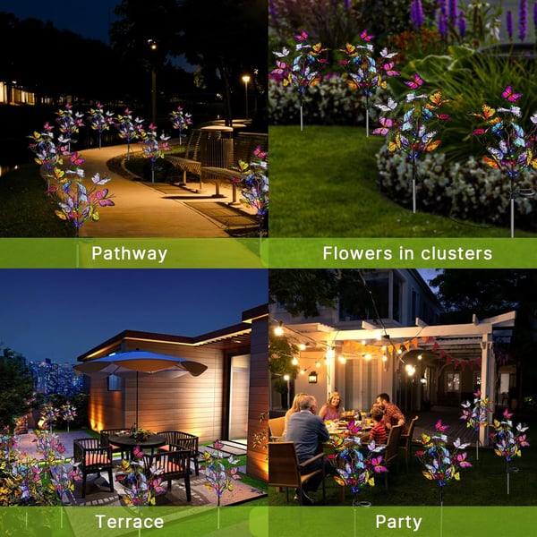 🦋Solar Butterfly Flower Lawn Light | Outdoor Courtyard Ground Plug Decorative Light | Villa Garden Landscape Waterproof Light | Automatic Lighting at Sunset
