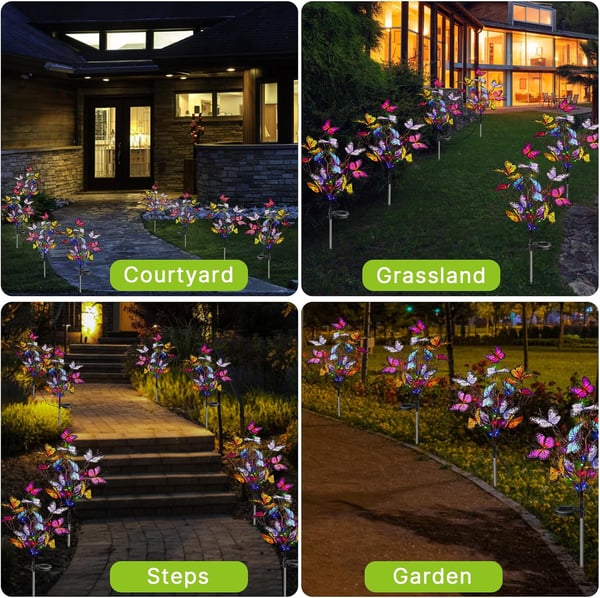 🦋Solar Butterfly Flower Lawn Light | Outdoor Courtyard Ground Plug Decorative Light | Villa Garden Landscape Waterproof Light | Automatic Lighting at Sunset