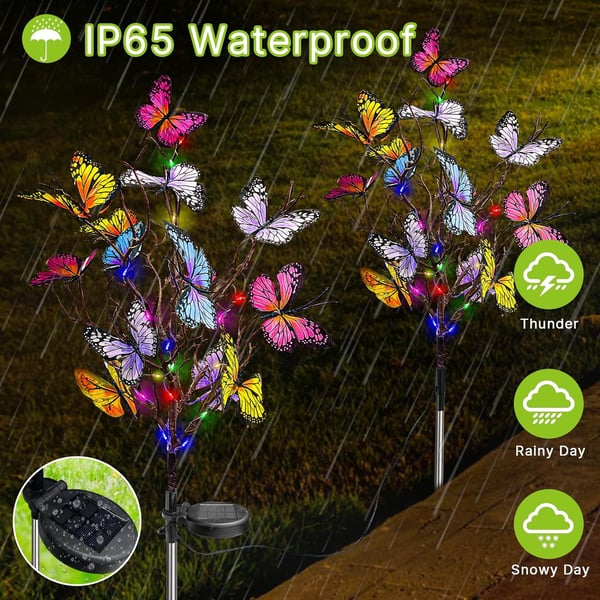 🦋Solar Butterfly Flower Lawn Light | Outdoor Courtyard Ground Plug Decorative Light | Villa Garden Landscape Waterproof Light | Automatic Lighting at Sunset
