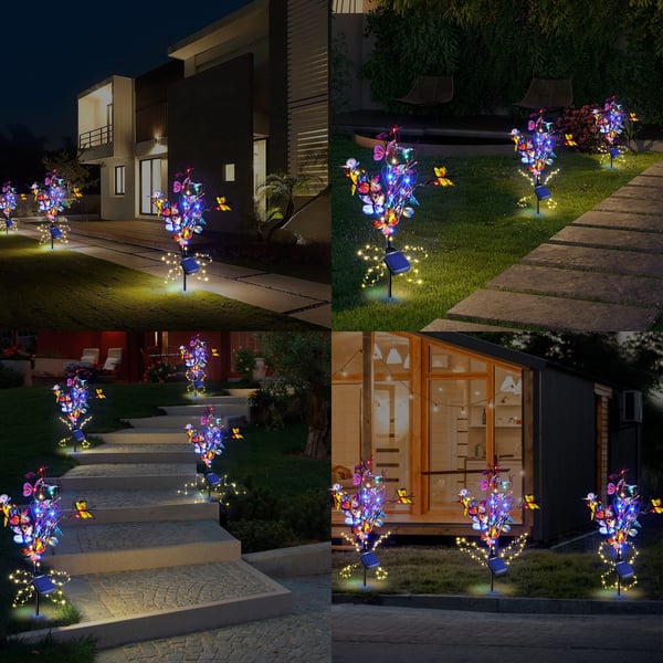 🦋Solar Butterfly Flower Lawn Light | Outdoor Courtyard Ground Plug Decorative Light | Villa Garden Landscape Waterproof Light | Automatic Lighting at Sunset