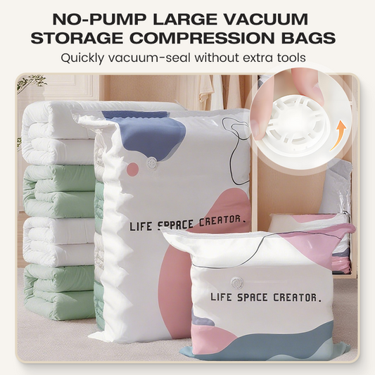 ✨ No-Pump Revolutionary Vacuum Storage Bags —Space-Saving Compression Bags for Bedding & Clothes | Tool-Free Organization Solution 🏠