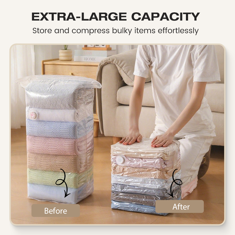 ✨ No-Pump Revolutionary Vacuum Storage Bags —Space-Saving Compression Bags for Bedding & Clothes | Tool-Free Organization Solution 🏠