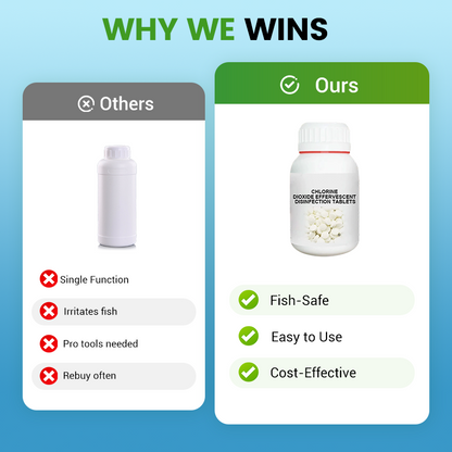 🥳2026 HOT SALE🥳💞50K+ SOLD!💊🌊 50% OFF! Chlorine Dioxide Disinfection Tablets – Kills bacteria, fungi & algae. Restores clear, healthy pond water. 80 tablets/bottle. 🐟✨