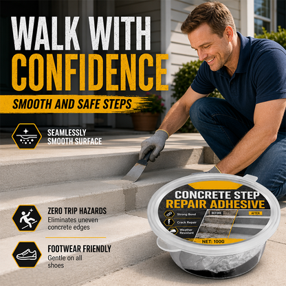 🥳2026 HOT SALE🥳💞50K+ SOLD!🔧🏠 50% OFF! Concrete Step Repair Adhesive – Permanently bonds cracked stairs & walkways. Weatherproof – resists heat, ice & rain. Walk safely again! 🛡️✨