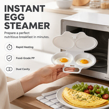 🥳2026 HOT SALE🥳💞50K+ SOLD! 🥗🎁 50% OFF + BUY 2 GET 1 FREE! Microwave Egg Poacher – From £4.99! Dual‑cavity, non‑stick & easy clean. Healthier than frying – stock up & save! 🏠✅